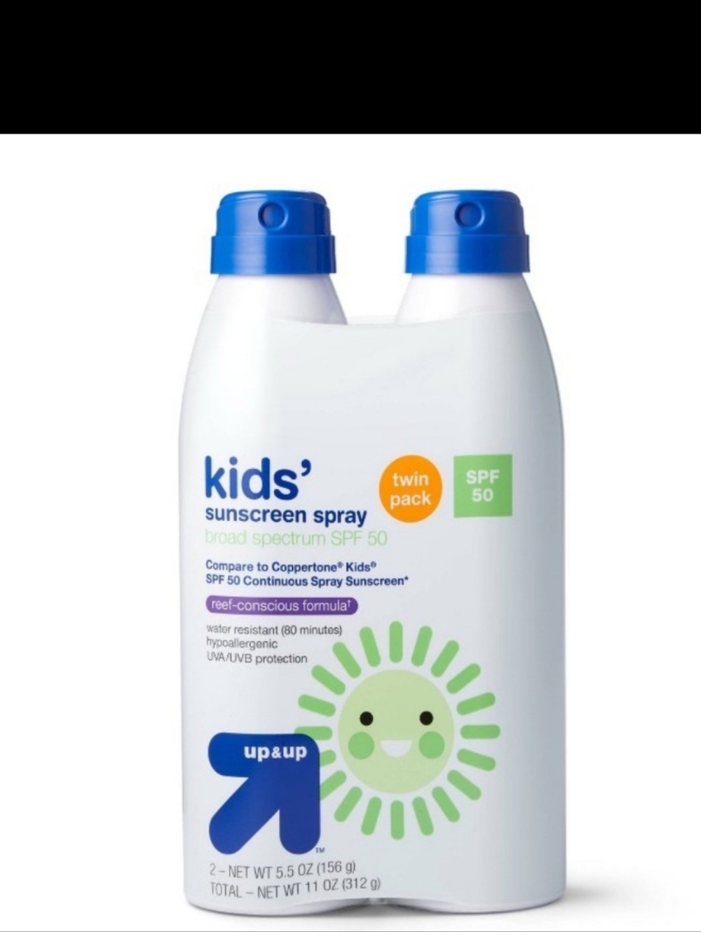 Kids sunscreen spray twin pack SPF 50+
